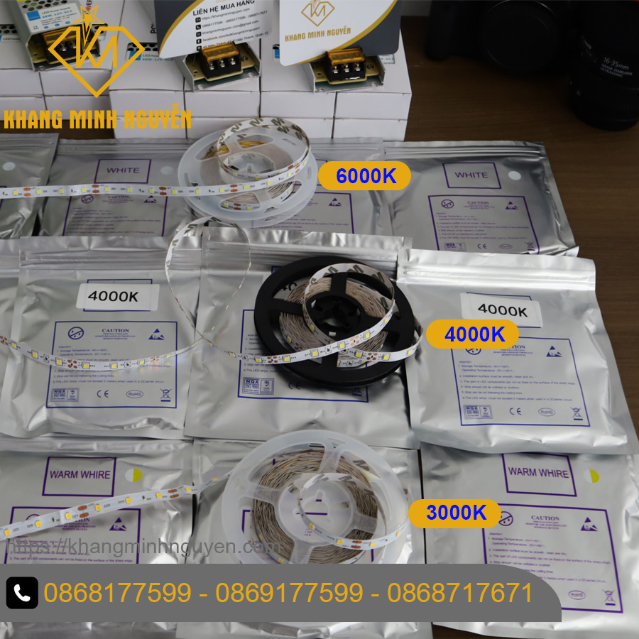 Đèn dây LED SMD 2835 12v 60 mắt/mét cuộn 5m