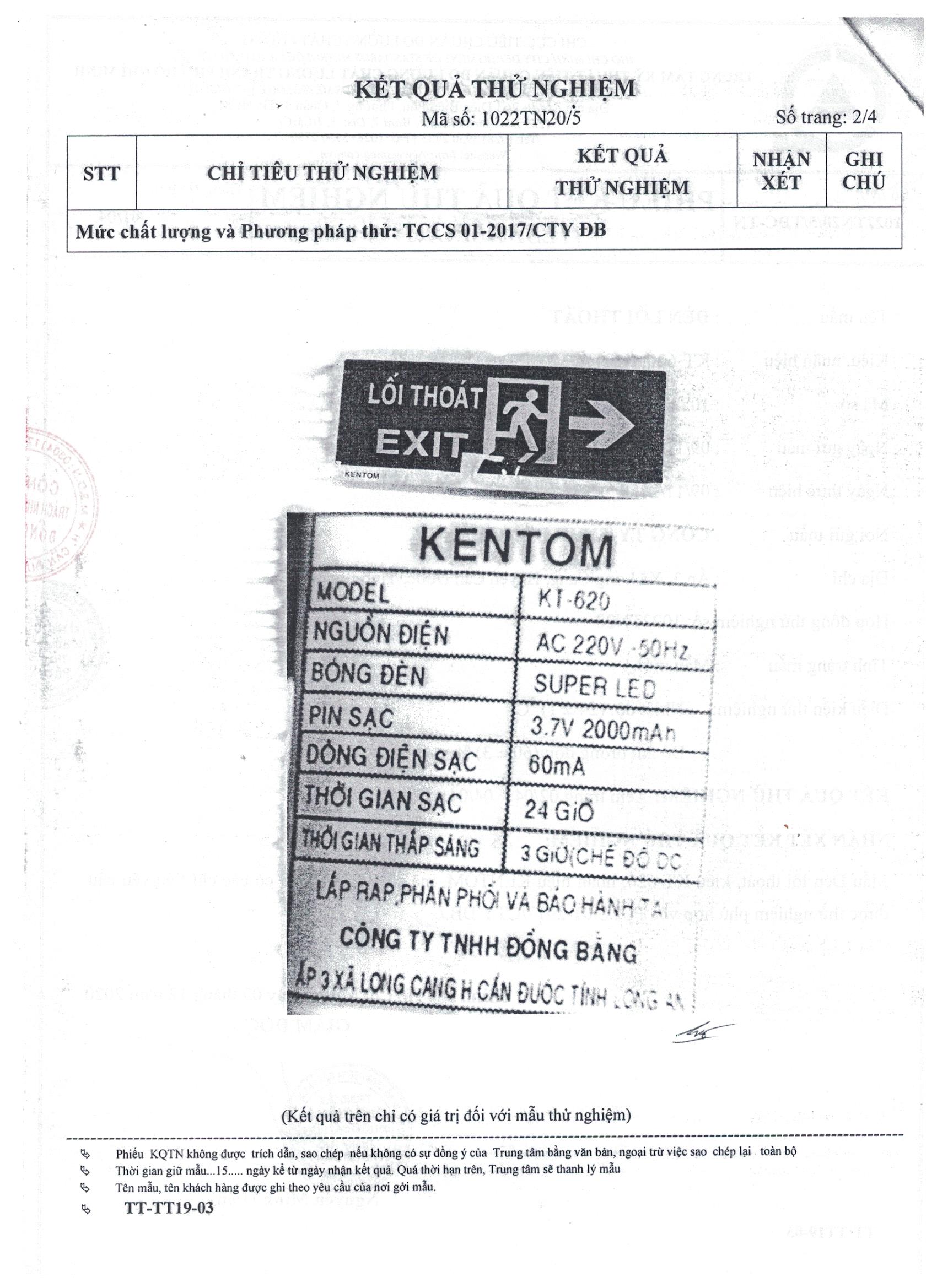 [HCM]Đèn Exit Kentom 2 mặt KT-620