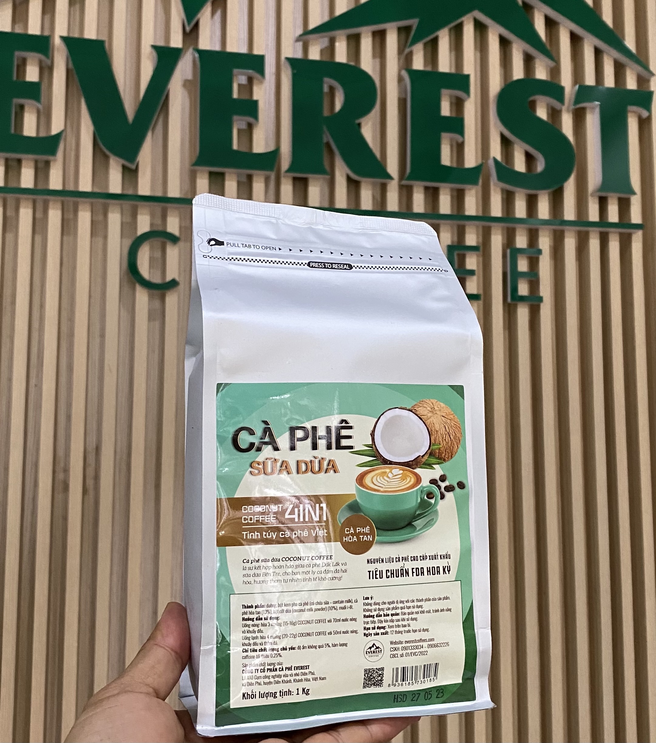 Cà phê sữa dừa Coconut Coffee túi zip 1kg