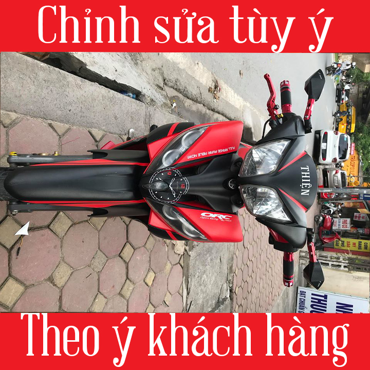 Tem Trùm Xe Jupiter Đỏ Đen Đồng Hồ