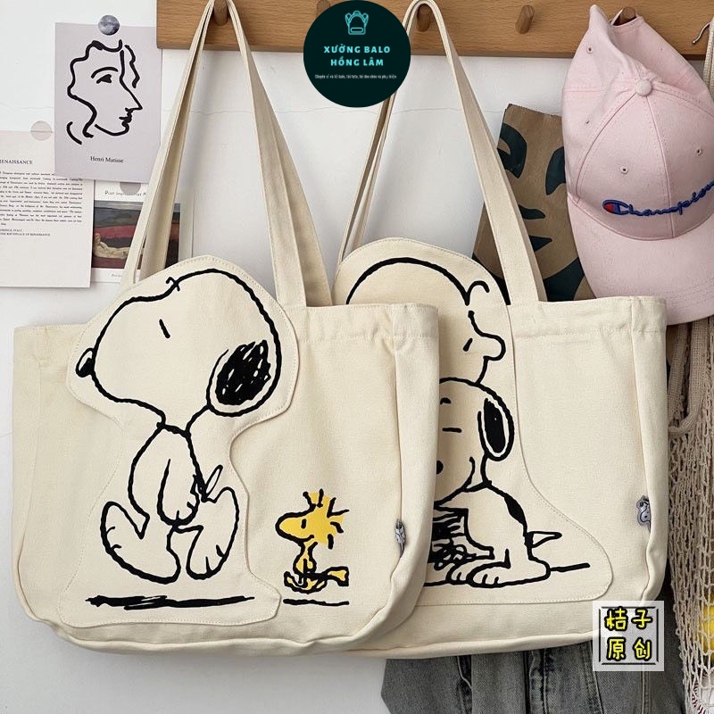 túi vải tote snoopy đeo vai