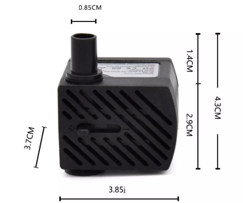 Máy Bơm Bể Cá Hòn Non Bộ Thác Nước 8W có 4 đèn led đổi màu