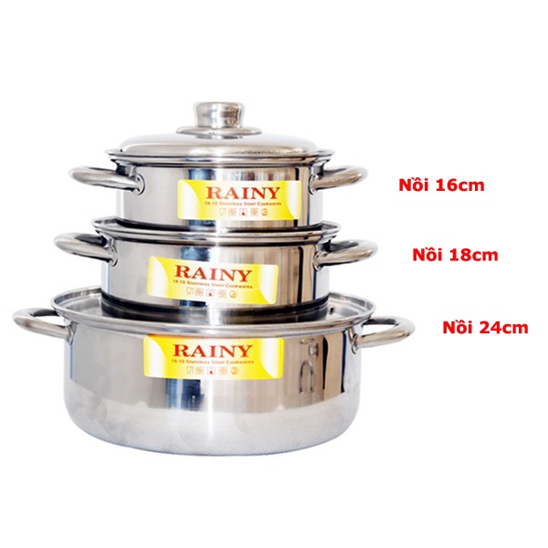 Bộ nồi inox 1 đáy Rainy RN-06TT