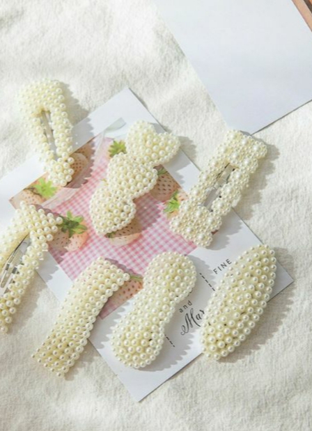 SET 5 KẸP TÓC MÁI ĐÍNH HẠT SIÊU DỄ THƯƠNG
