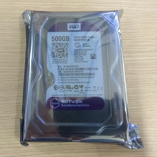 Ổ Cứng Wd Hdd Tím 500Gb Công Ty