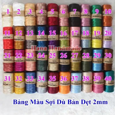 Sợi Dù Bản Dẹt 2mm / sợi ribbon / ribbon mini (23k/cuộn)