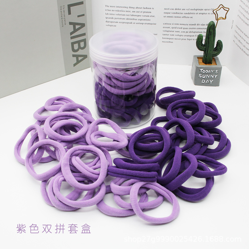 Hộp 50 cột tóc thun đơn giản ( loại mềm cho bé).