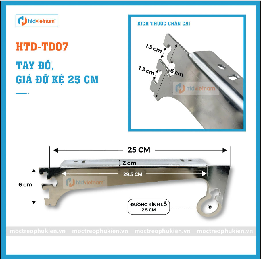 Tay đỡ, giá đỡ kệ: htd-td07