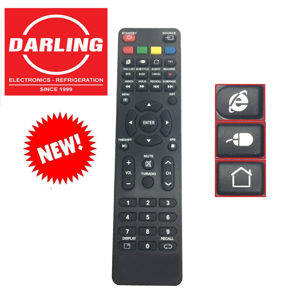 Remote điều khiển tivi darling smart mẫu 2