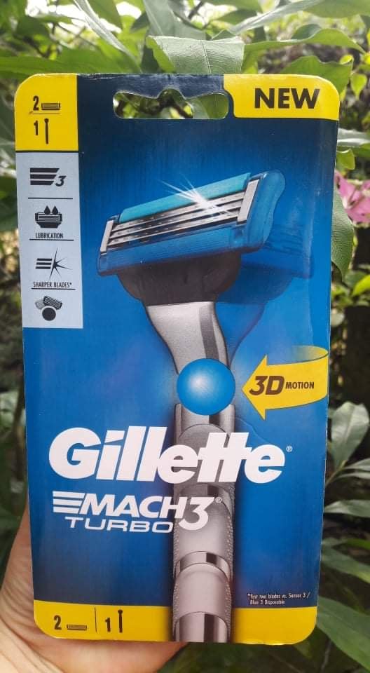 Dao cạo Gillette Mach 3 Turbo 3D 1 cán + 2 đầu lưỡi( XẢ KHO SALE MẠNH)