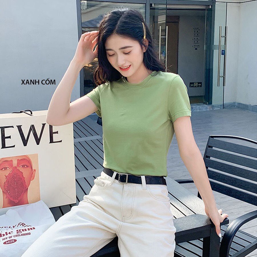 Áo thun cotton nữ cổ tròn