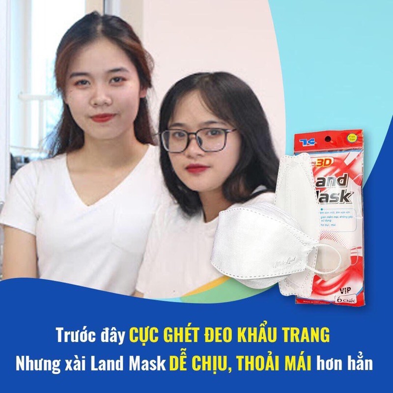Khẩu trang 3D Land Mask 1 Túi 6 chiếc Mishy