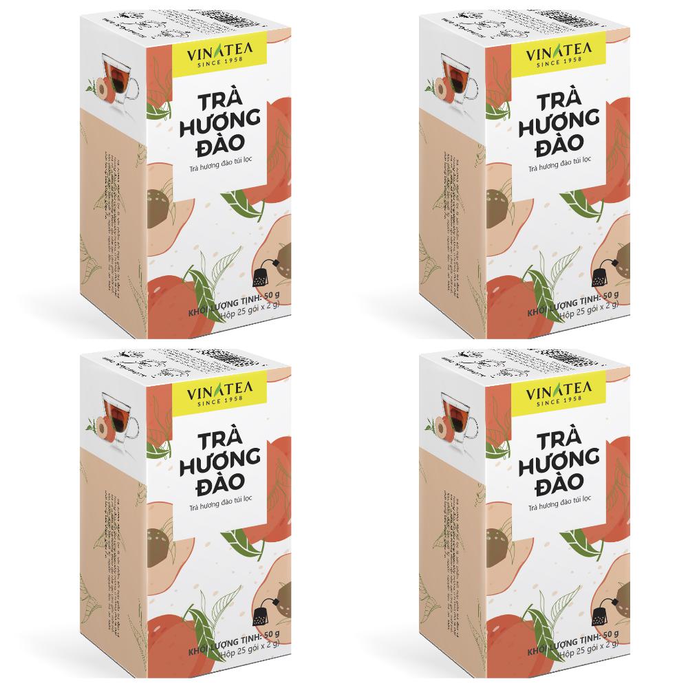 [HCM]Combo 04 hộp trà đào (25 túi lọc/hộp)
