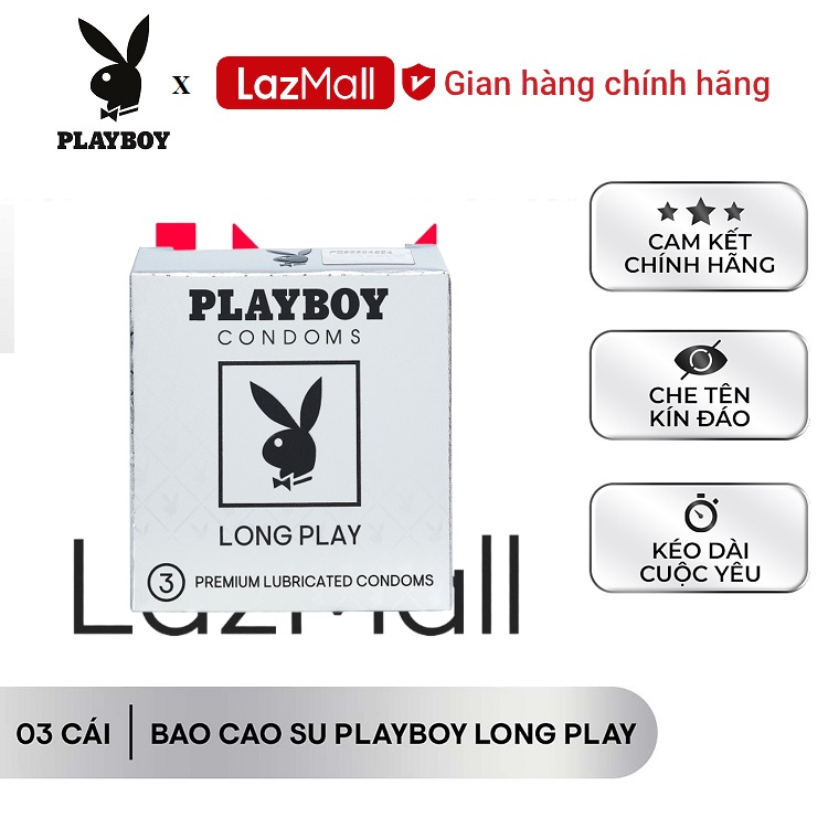 Playboy  Bao cao su Playboy Long Play 3 bao - Kéo dài thời gian quan hệ.
