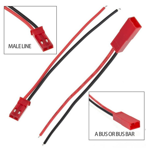 Jst 2P Cable, 22Awg Fire-Resistant Silicon Wire