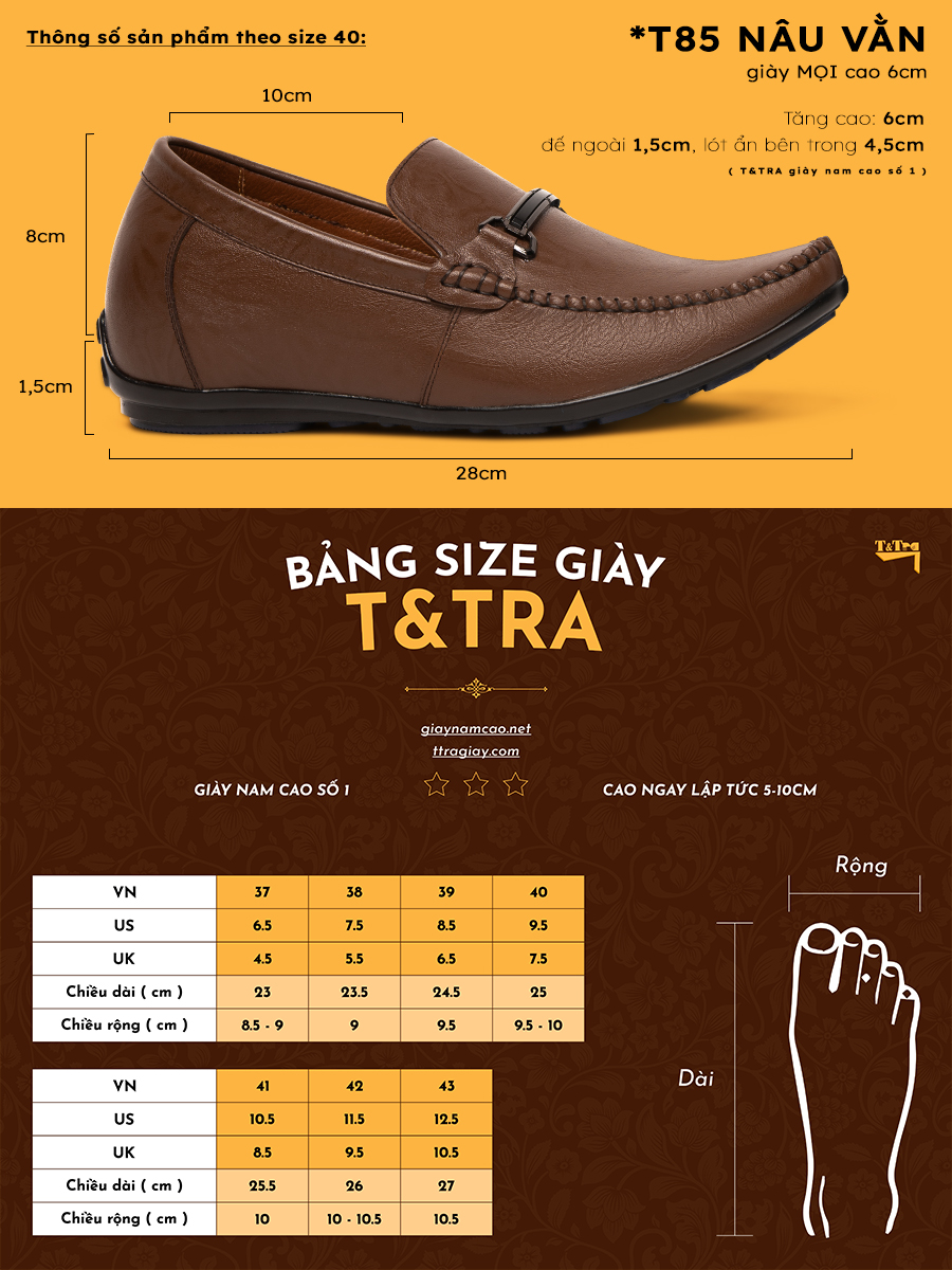 [6cm]-padded shoes men's T&TRA T85 Brown zebra