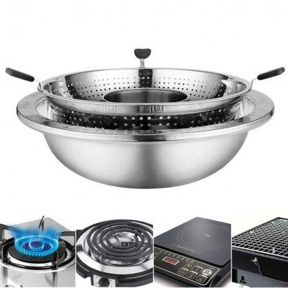 NỒI LẨU XOAY ĐA NĂNG CHUYÊN DÙNG ĂN LẨU THIẾT KẾ XOAY VỚT THỨC ĂN SỬ DỤNG ĐƯỢC CHO CÁC LOẠI BẾP: BẾP GA, BẾP TỪ, BẾP HỒNG NGOẠI,... SIZE TO 32CM