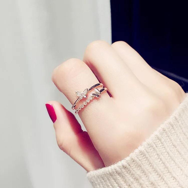 Nhẫn Cánh Bướm Đính Cườm Siêu Đẹp