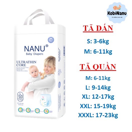 Bỉm quần Nanu size XL 100 miếng Kobinanu