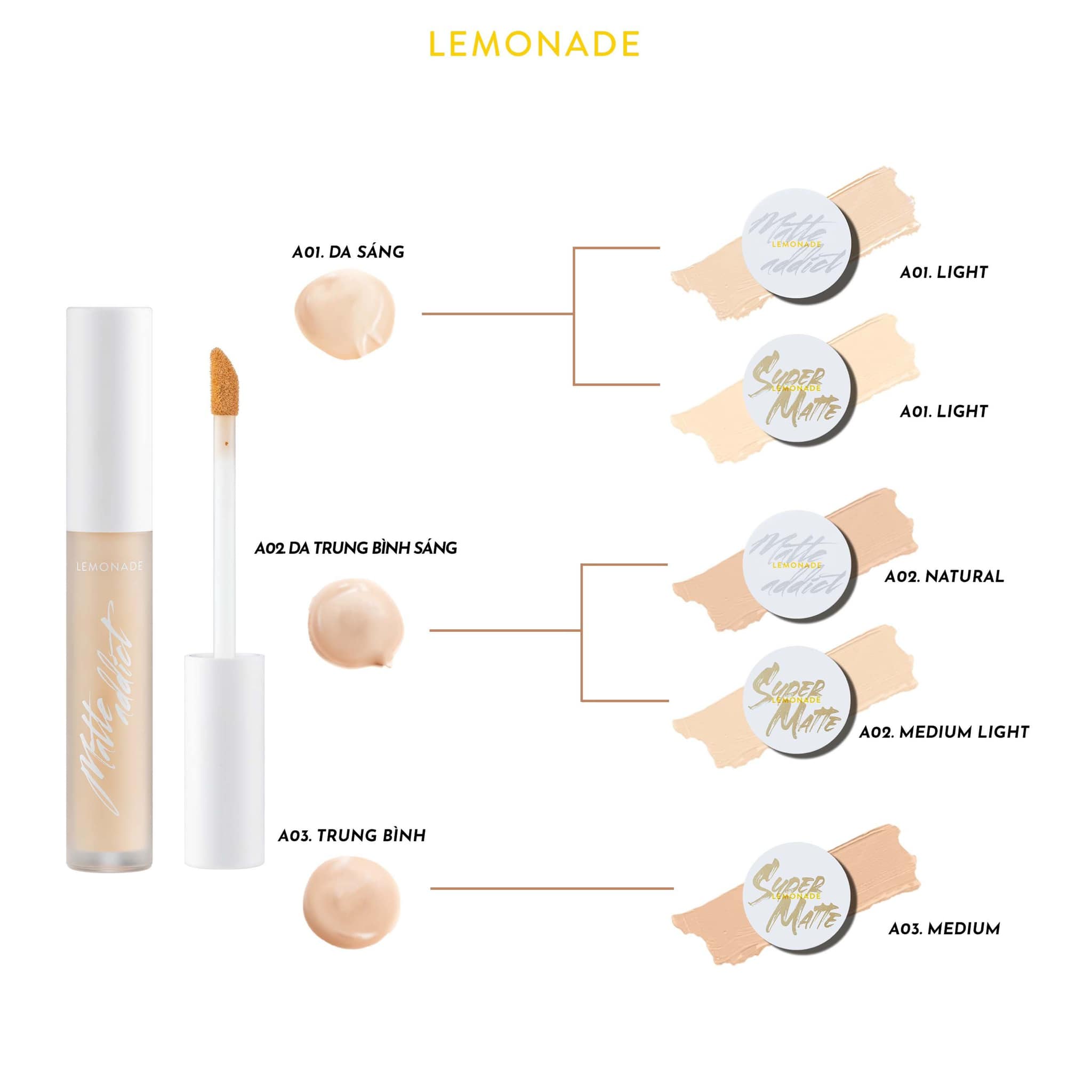 Che khuyết điểm Lemonade Matte Addict Concealer 3g