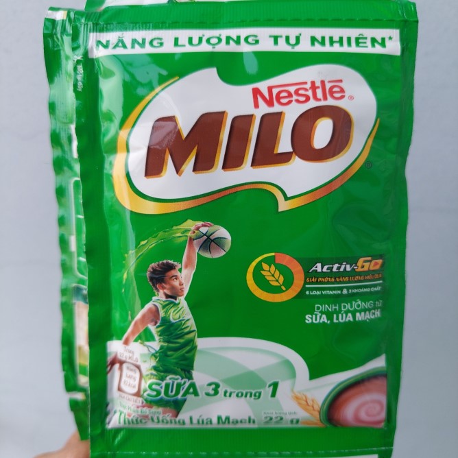 Milo dây sữa 3in1 dạng bột 22g  (10 gói x22g)- DATE mới