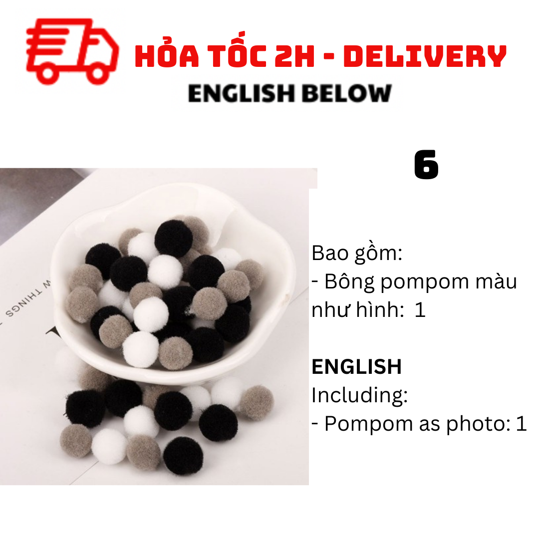 Bông Trang Trí Nhiều Màu Pompom BBNE62