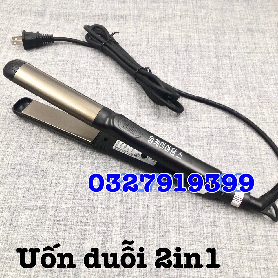 Professional 2in1 119 High-End Hair Straightener with 5 Temperature Levels 140-220 ° C, Non-Stick Ceramic Surface, Compact Design, Saves Time and Electricity, Protects Hair When Overloaded.
