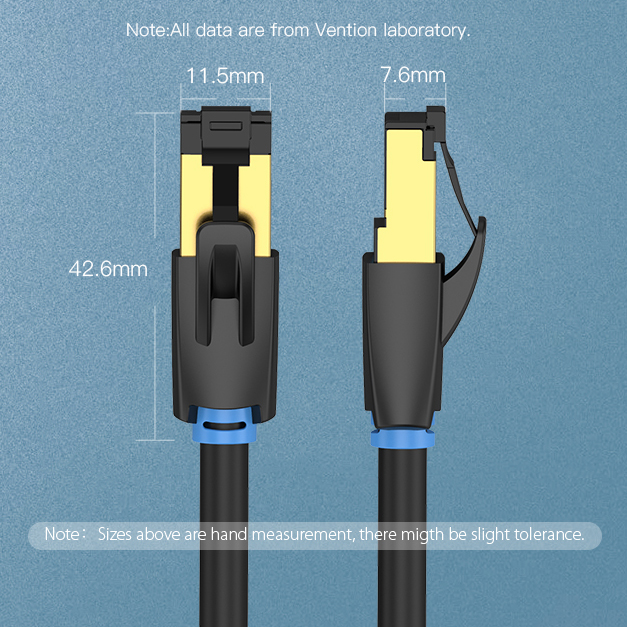 【COD】Vention dây cáp mạng lan Cat 8 Ethernet Cable SFTP 40Gbps Super Speed RJ45 Network Cable Cat 8 Ethernet Cable Gold Plated Connector CAT 8 Internet Cable for Router Modem dây cáp mạng Cat 8