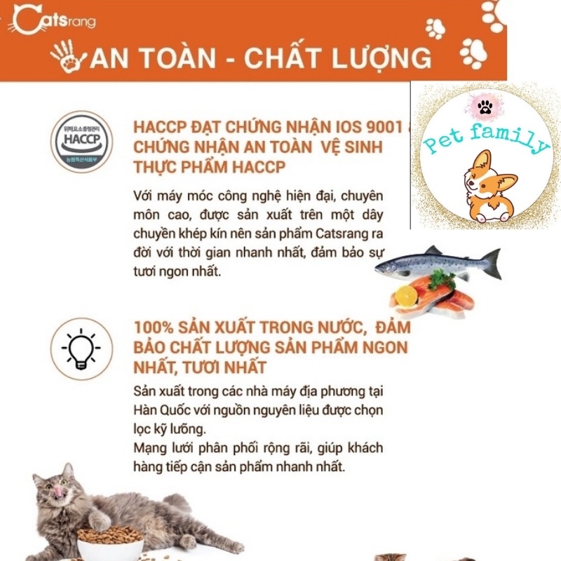 Thức Ăn Hạt Cho Mèo Catsrang Hàn Quốc-Gói 400G