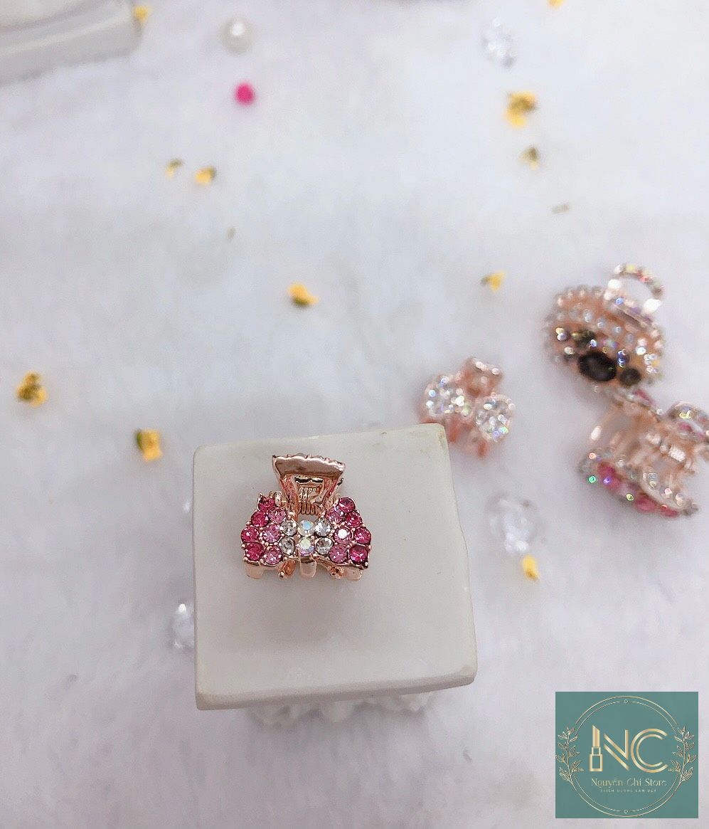 Kẹp tóc càng cua Mini đính đá pha lê phong cách mới
