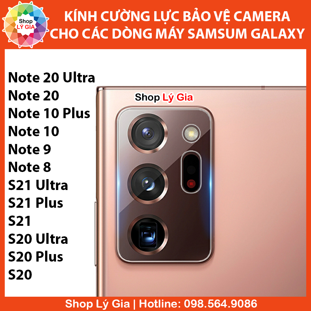 Kính cường lực bảo vệ camera cho note 20 / note 10 plus / note 9 / note 8 / s21 / s20