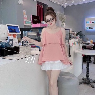 Áo Kiểu 2 Dây Chất Lụa Dày Dặn Mềm Và Mát