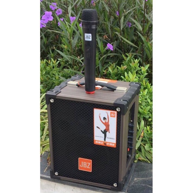 Loa kéo di động JBZ NE 106 120w thùng gỗ siêu hay 1 mic ko dây hát karaoke