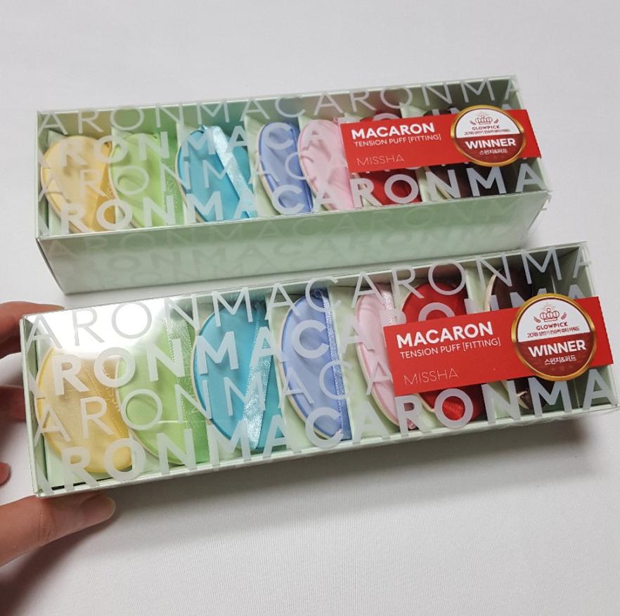Bông phấn nước Macaron Tension Puff fitting missha (combo 3 cái)