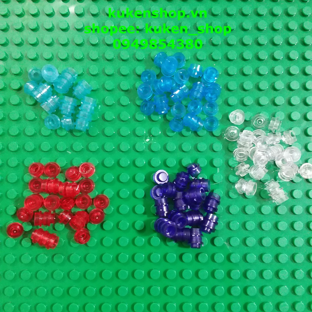 COMBO 100 Viên Gạch Trong Suốt Các Màu Loại Tròn 1 Nút NO.012 - Phụ Kiện MOC