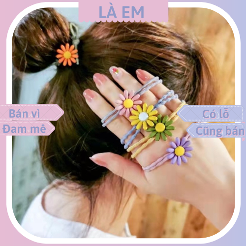 [2k] Dây Buộc Tóc, Dây Cột Tóc Bông Cúc Siêu Hot