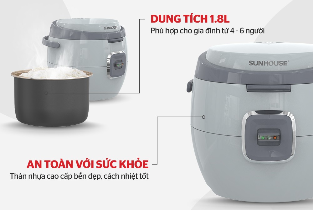 Sunhouse shd8663g 1.8L electric rice cooker