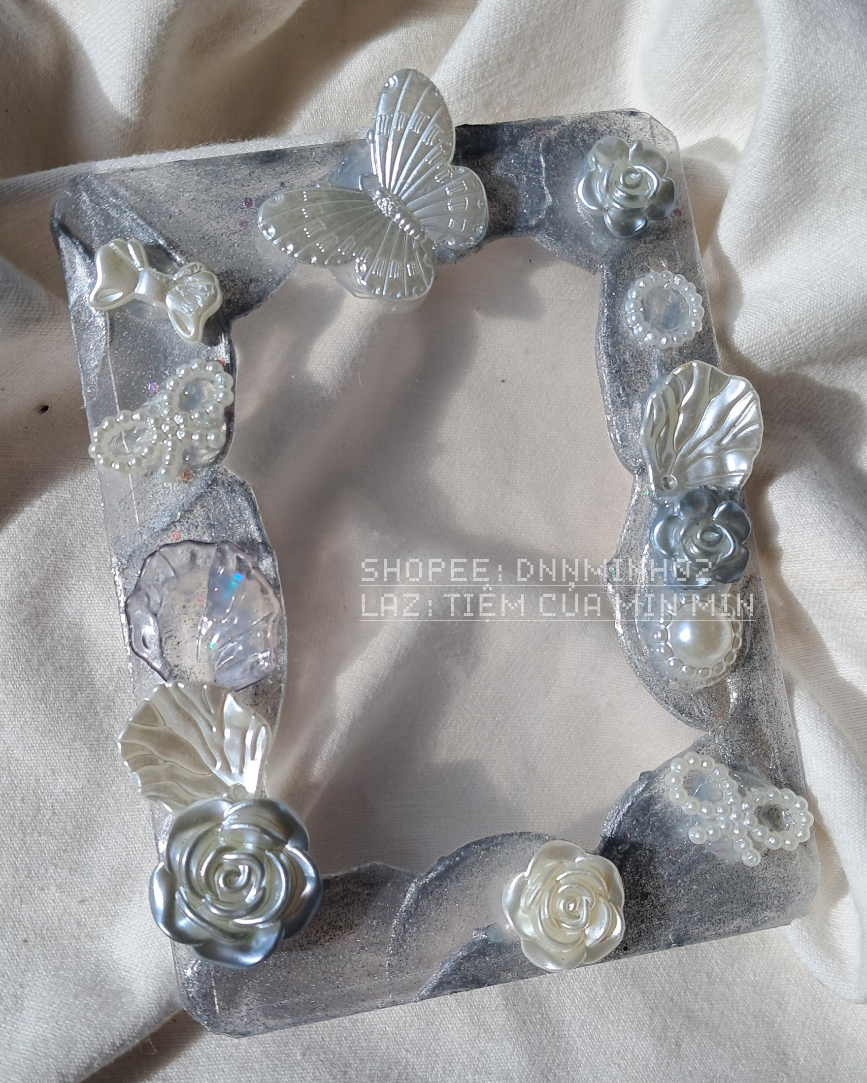 toploader decor handmade transparent & grey.