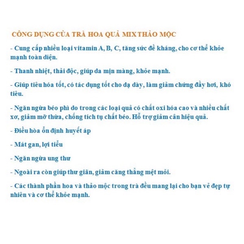 trà detox hoa quả sấy [ CAM, THANH LONG, TÁO]