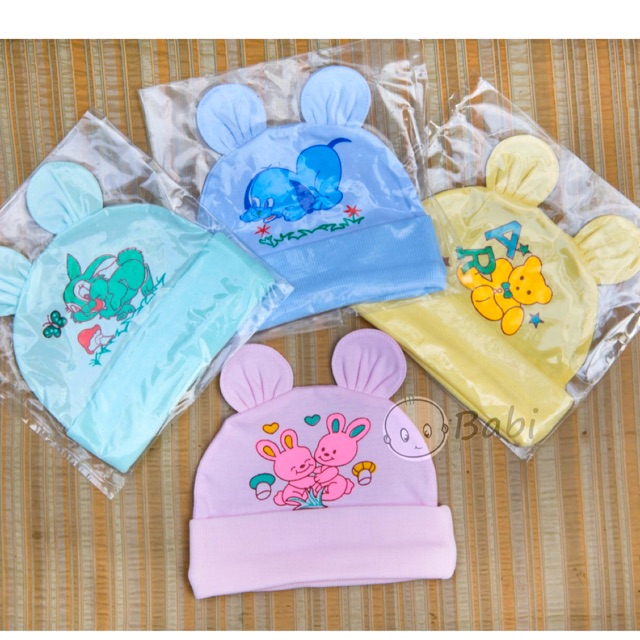 Set 3 Nón Màu Sơ Sinh Cho Bé Sơ Sinh