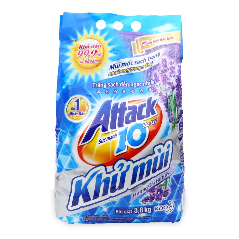 Bột giặt Attack Khử Mùi Hương Hoa 3.8kg