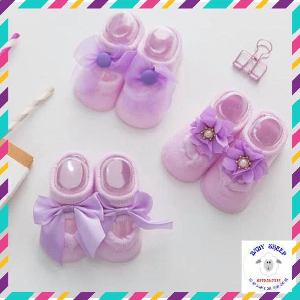 Hàng chuẩn loại 1 set 3 đôi tất ren nơ kute cho bé gái