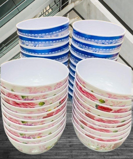 Chén Ăn Cơm In BÔng MeLamine Hạn Chế Vở, Chén Nhẹ Dễ Sử Dụng