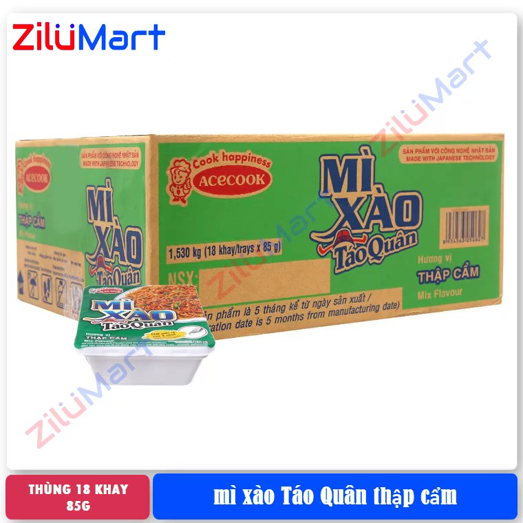 Mì xào Táo Quân thập cẩm (thùng 18 khay) loại 85g