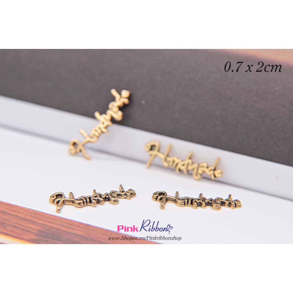 SET 5 CÁI - Charm chữ Handmade mạ xi vàng