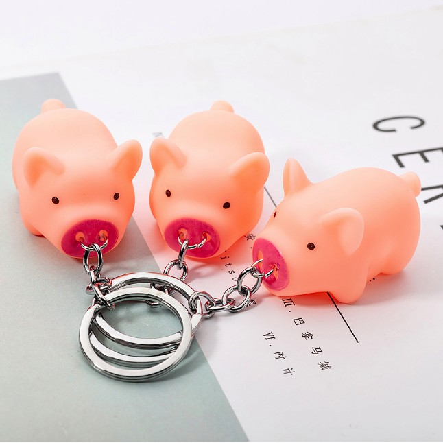 MÓC KHÓA HEO HỒNG BÓP KÊU CHÚT CHÍT [ CỰC ĐẸP]