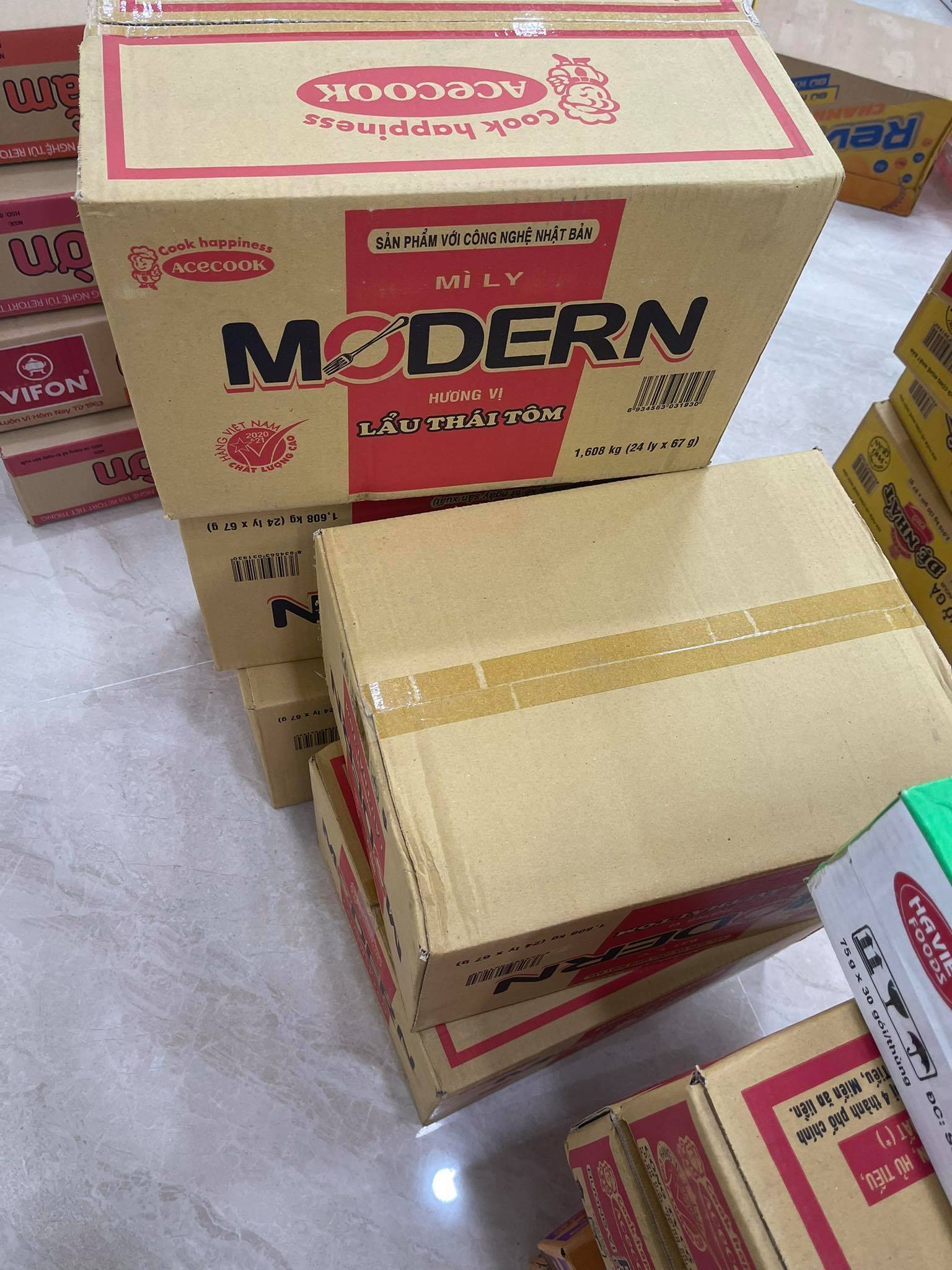 Mì ly Modern Lẩu thái tôm ( 24 hộp / thùng )