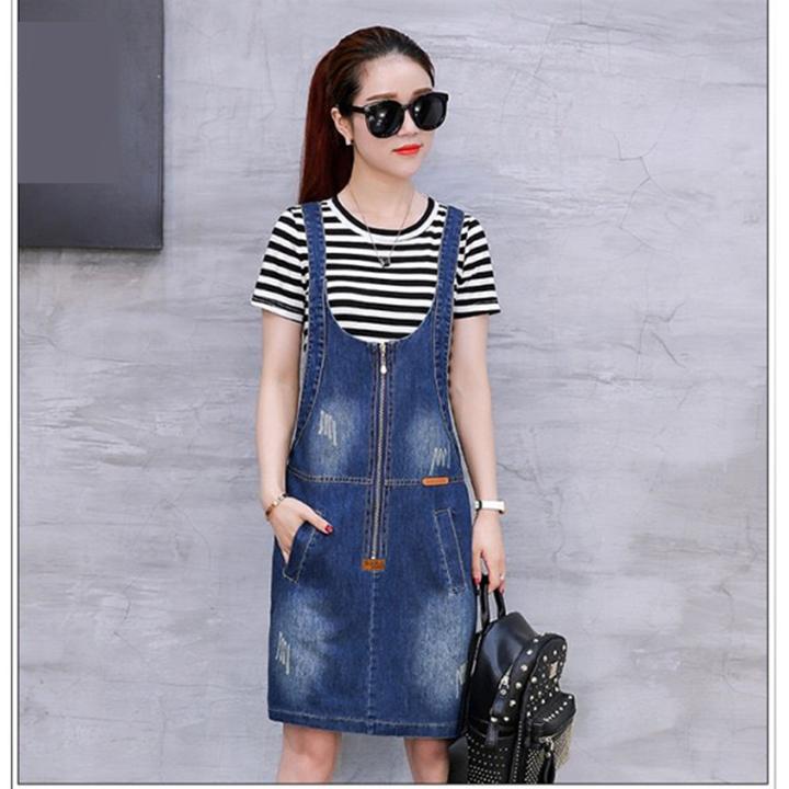[HCM]Yếm Jean Nữ 2 Dây Phối Da Duyên Dáng