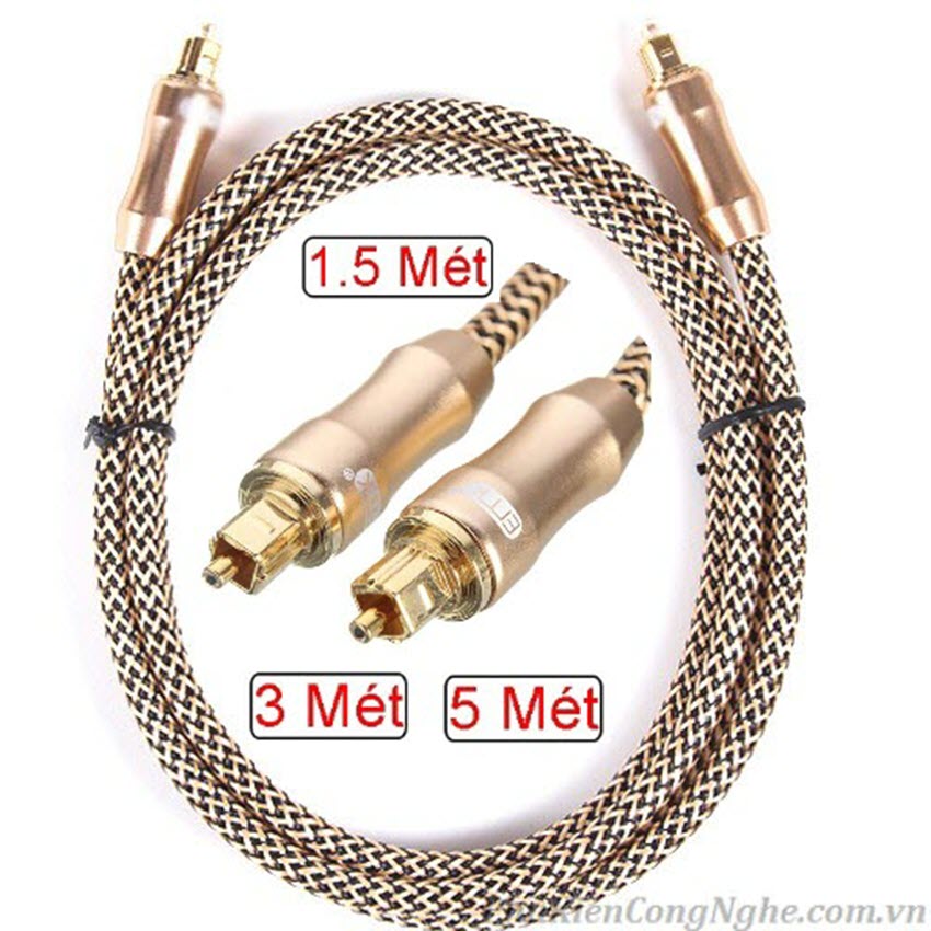 Cáp quang Audio Toslink OPTICAL dài 5m vàng chất lượng cao