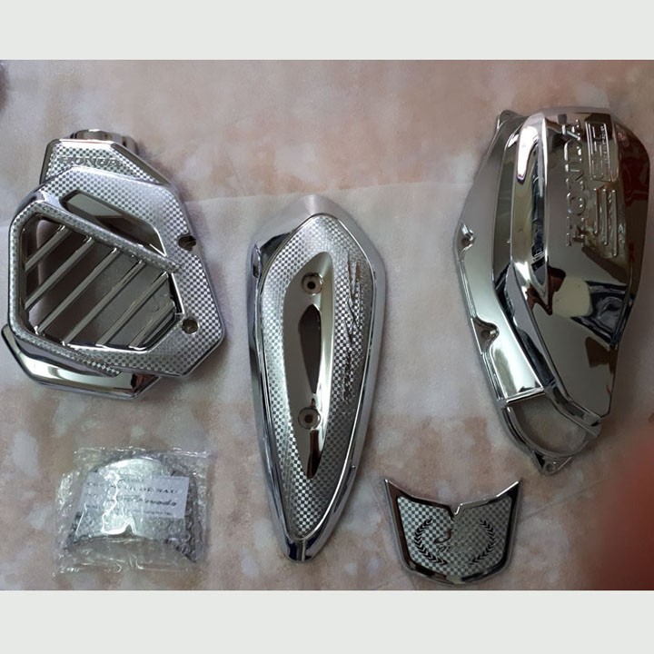 COMBO 5 MÓN ỐP MẠ CROM XI INOX XE SH MODE 2016-2019 HÀNG CTY